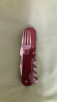 Old inox steel / vinyl handle swiss army knife type multifunctional knife 6 in 1 as shown in the pictures