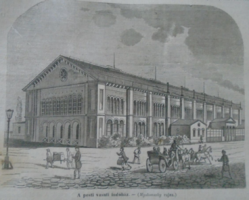 D203430 p277 the railway depot in Pest - woodcut from an 1866 newspaper