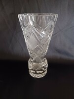 Kristály üveg váza 13 cm magas