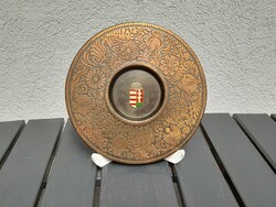 Bronze wall plate with Hungarian coat of arms