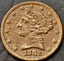USA 5 dollár 1882. utánzat, öntvény.