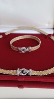Gold women's necklace + bracelet