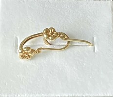 Golden baby children's earrings with flowers