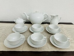 Herend rare white porcelain tea set for 6 people. (15 pcs).