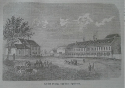 D203422 p241 Győr - evangelical church buildings - original woodcut from an 1866 newspaper
