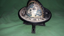 Antique tabletop copper globe 16 x 10 cm with a sphere diameter of 8 cm as shown in the pictures