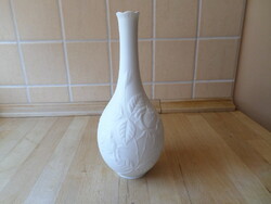 White biscuit porcelain vase with rose pattern by Kaiser m.Frey