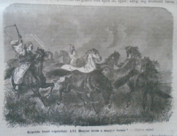 D203426 p253 how does the Hungarian hussar breed? - Woodcut from an 1866 newspaper