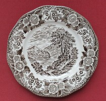 Unicorn Tableware angol jelenetes barna porcelán kistányér süteményes tányér