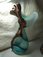 Gyönyörű Pilip Ravert art bronz és űveg váza 29 cm magas