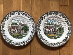 2 myotts country life faience porcelain plates