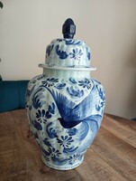 Delft m.Depose lidded urn vase 45cm flawless