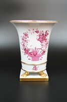 Herend porcelain baroque vase with Indian basket decor