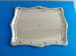 Silver Tray with Rectangular Shape and Abaffy Family Crest