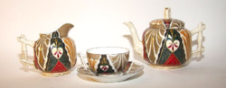 .Art deco porcelán teáskészlet 2 személyes