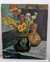 Varga József: "Virágos csendélet" 1946. olajfestmény