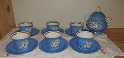 Hat személyes kobaltkék porcelán teáskészlet
