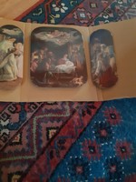 Baroque Hand-Painted Bradex 3-Piece Porcelain Wall Art, Certificate, Jesus and His Friends