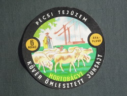 Sajt címke, Magyar tejüzemek, Budapest,Pécs tejüzem, Hortobágy sajt,  9.60 Ft