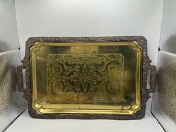 Örmény rézötvözet tálca a szovjet időkből, 39 x 23 cm-es. 5599
