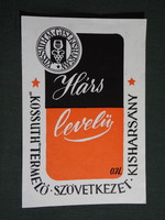 Bor címke,Kisharsány Kossuth MGTSZ pince borgazdaság, Hárslevelű, 0.7 l.