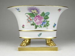 1R611 Bouquet de Saxe Lion's Base Herendi Porcelain Pot