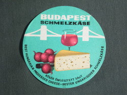 Sajt címke, Magyar tejüzemek, Budapest,Pécs tejüzem, Budapest sajt,  9.60 Ft