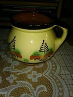 Gyönyörű kerámia mázas  köcsög, paraszti dekoráció, köcsög, kancsó, cserépedény