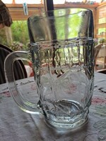 Thick glass beer mug, 1 liter
