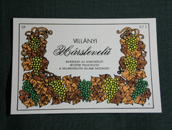 Bor címke,Villány siklós pince borgazdaság, Villányi hárslevelű, 0.7 l.