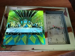 Rare!  Illuminated, picture clock, the last supper  5.000 Ft