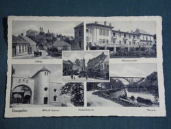 Képeslap, Veszprém,mozaik,látkép,korona szálló,viadukt, hősök kapuja,1943