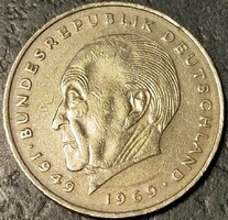 Németország 2 márka, 1975 20 éves a Szövetségi Köztársaság (1949 -1969) - Konrad Adenauer Verdejel "