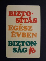 Kártyanaptár 1970 - Biztosítás Egész Évben, Állami Biztosító feliratos retró, régi zsebnaptár