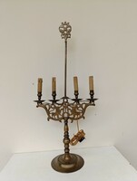 Antik oroszlános bronz 4 karú gyertyatartó átszerelt lámpa kétfejű sas 605 8999