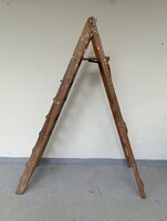 Antik kétágú fa létra könyvtár szobafestő bútor kinyitható 530 8986