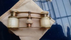 24 KARÁTTAL ARANYOZOTT CSONT BORÍTÁSÚ MINIATŰR SZÍNHÁZI LÁTCSŐ KUKKER