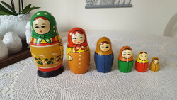 6 darabos,vegyes Matrjoska baba szett