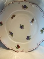Hollóházi porcelán gyümölcs dekoros kínáló tányér