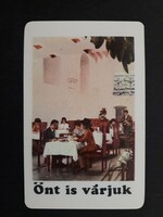 Kártyanaptár 1970 - Önt is várjuk, Fogyasztási Szövetkezet feliratos retró, régi zsebnaptár