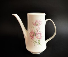 Alföldi tulipános kávéskanna tető nélkül rózsaszín virágos
