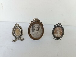 Antique Small Photo Frame, Metal, Copper, Silver, 714 9063