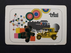 Kártyanaptár 1970 - Triál, Sport, Játék és Hangszerkereskedelmi Vállalat feliratos retró naptár