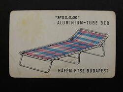 Kártyanaptár 1970 - Pille Aluminium Tube Bed, Háfém KTSZ Budapest feliratos retró, régi zsebnaptár