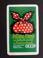 Kártyanaptár 1982 - Kössze össze, Méh feliratos retró, régi zsebnaptár