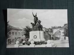 Képeslap, Eger, Dobó István szobor,emlékmű látkép,Stróbl Alajos, 1959-
