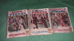 1929. E. Werner: Fineta I-III.Szines regénytár 160 -161 -162. szám ponyva könyv a képek szerint