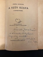 Finta Sándor A szív szava című könyv. Dedikált.Gyermekversek. Szavalókönyv. 1946.