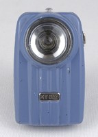 1S092 Light Blue Retro Metal-Frame Pocket Flashlight