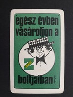 Kártyanaptár 1970 - Egész évben vásároljon a Zöldért boltjaiban feliratos retró, régi zsebnaptár